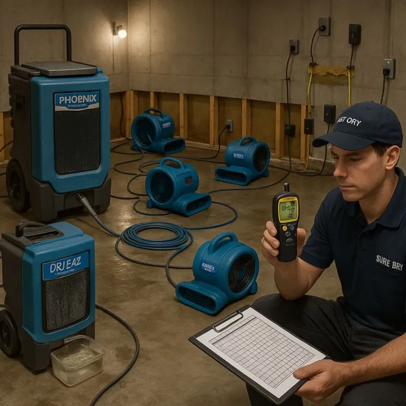 Structural Drying and Dehumidification process in Greenville, PA